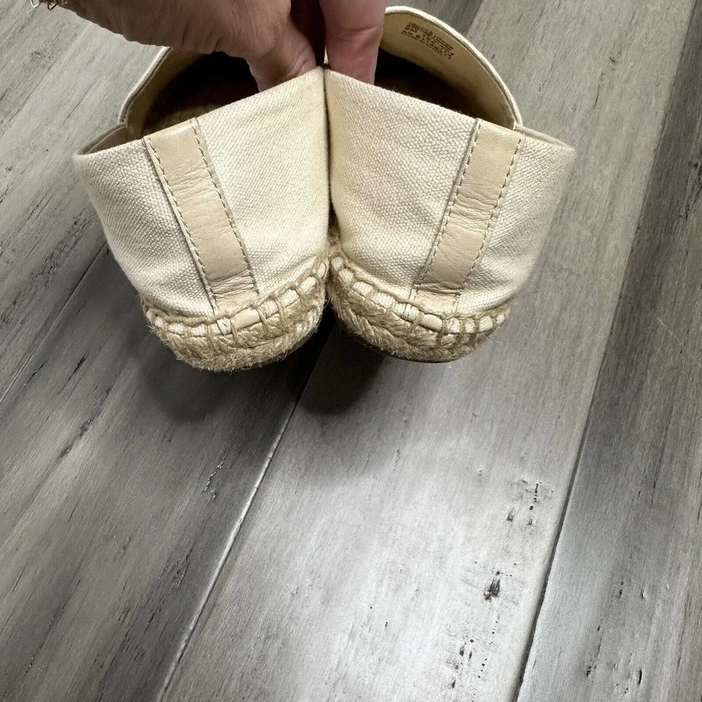 Tory Burch Cap Toe Colorblock Espadrilles Flats Cream & Black Size 9